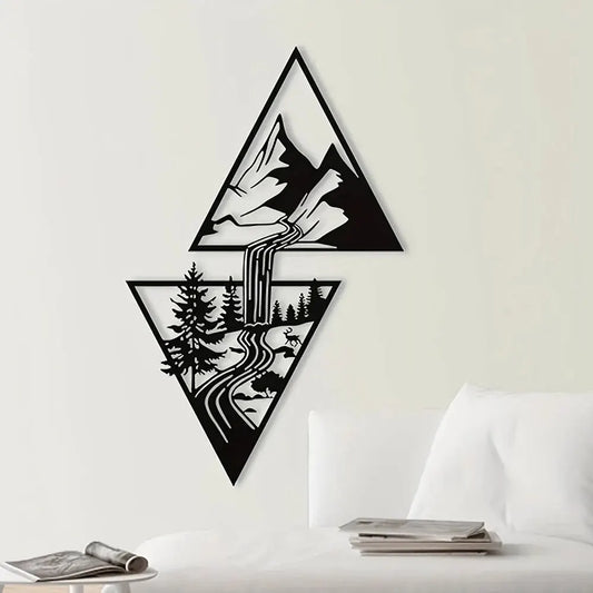 Triangle Mountain Metal Wall Art